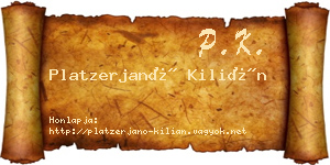 Platzerjanó Kilián névjegykártya